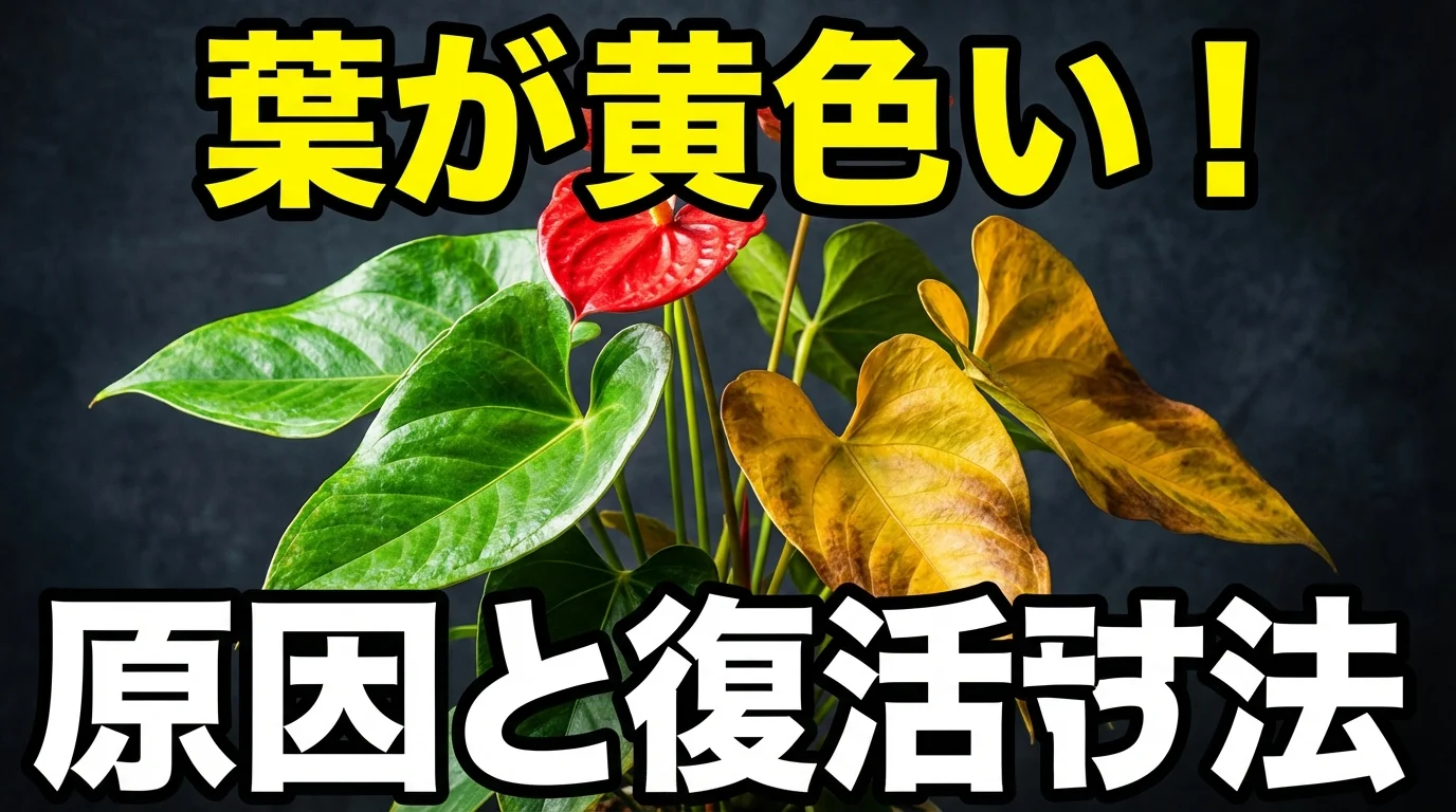 アンスリウムの葉が黄色くなる5つの原因と復活させる対処法